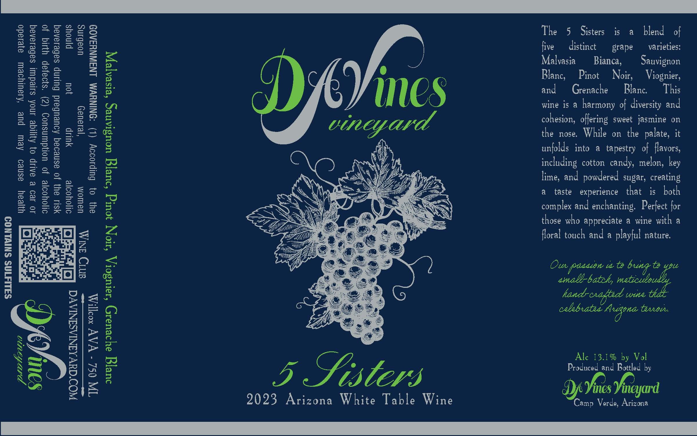 5 Sisters  Arizona White Table Wine