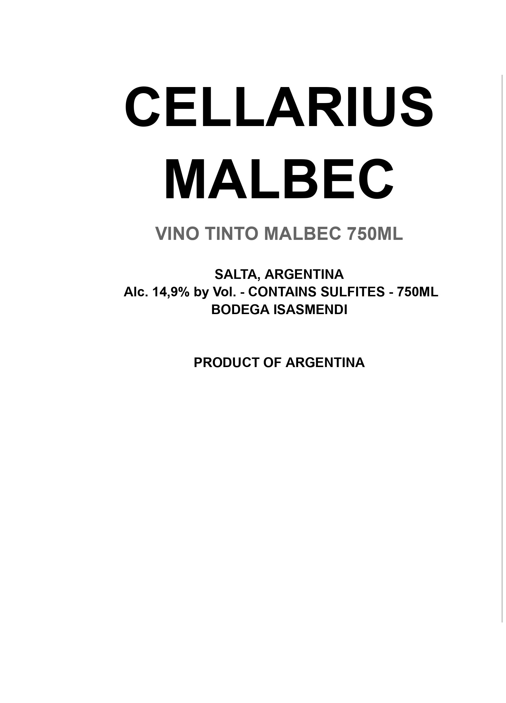 Cellarius Malbec