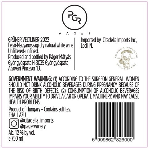 Grüner Veltliner  Pager