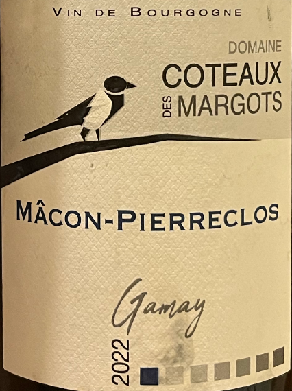 Coteaux Des Margots Gamay Red Wine