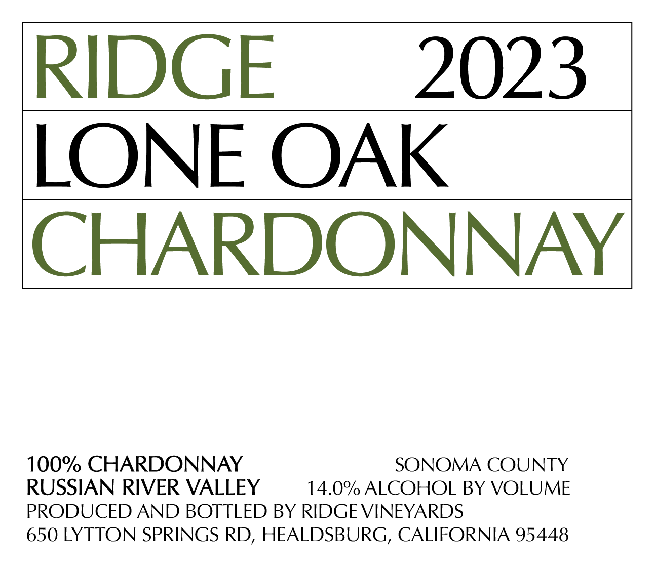 Lone Oak Chardonnay