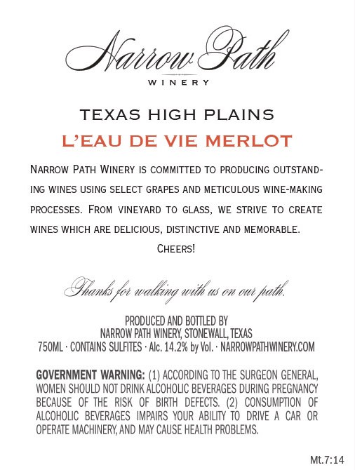 L'eau De Vie Merlot