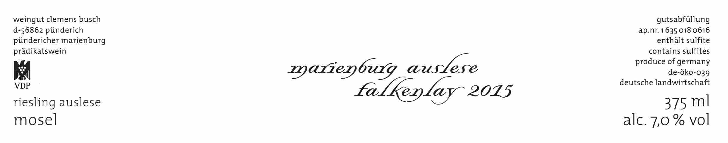 Marienburg Auslese Falkenlay