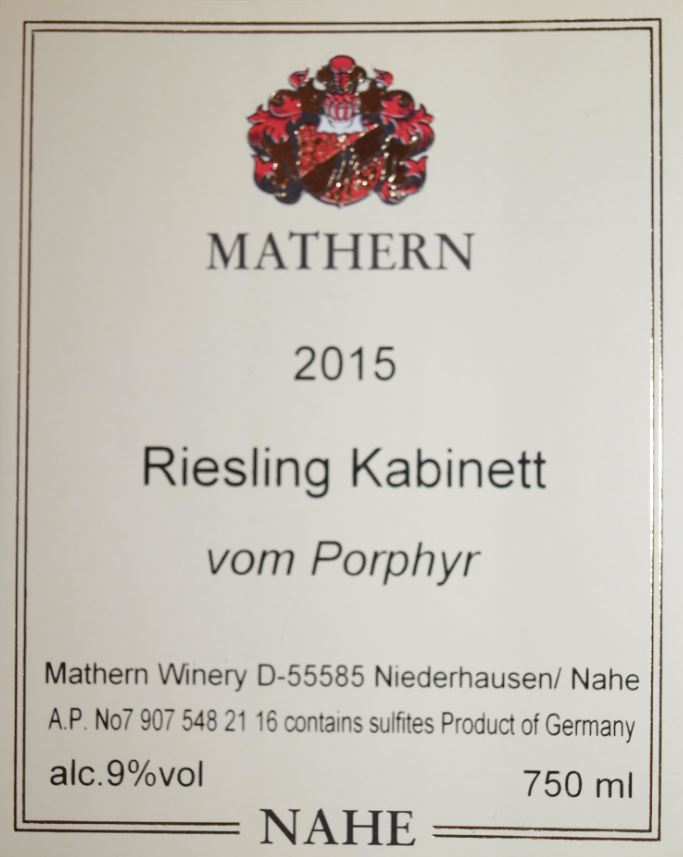 Vom Porphyr Riesling Kabinett