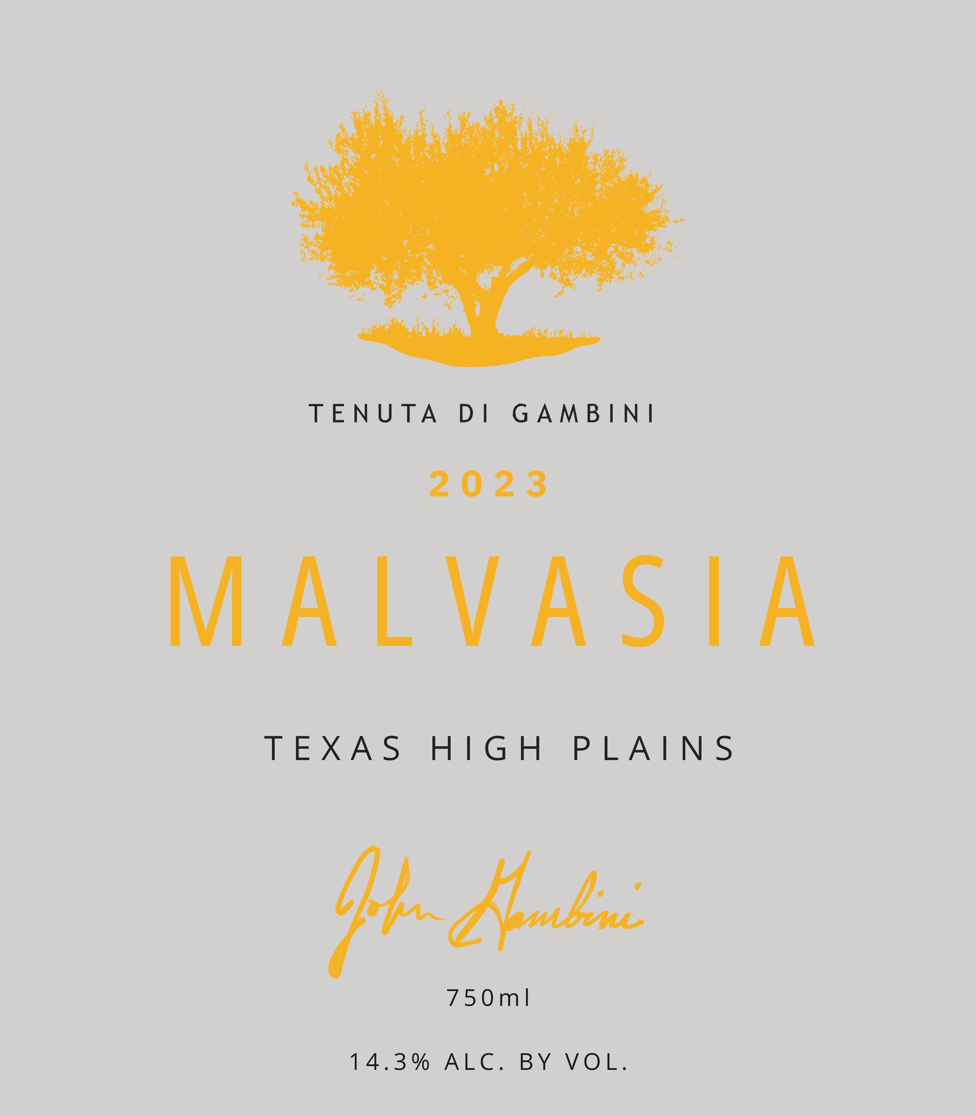 John & Teri Gambini Malvasia Texas High Plains