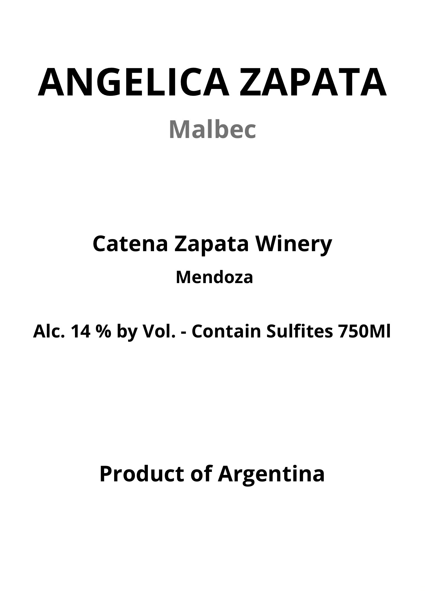 Angelica Zapata Malbec