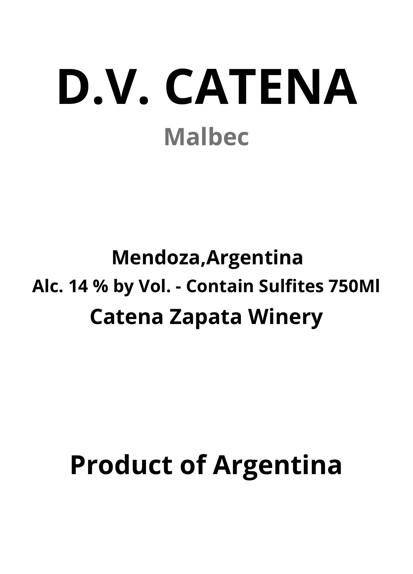 D.V. Catena Malbec