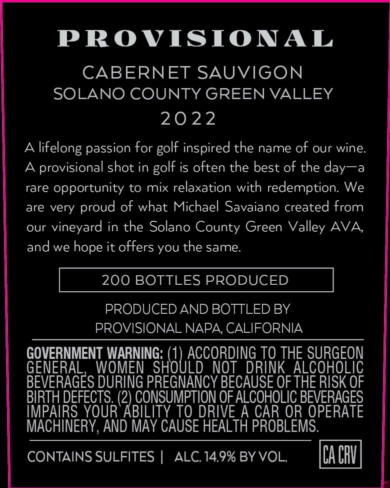 Provisional Cabernet Sauvignon