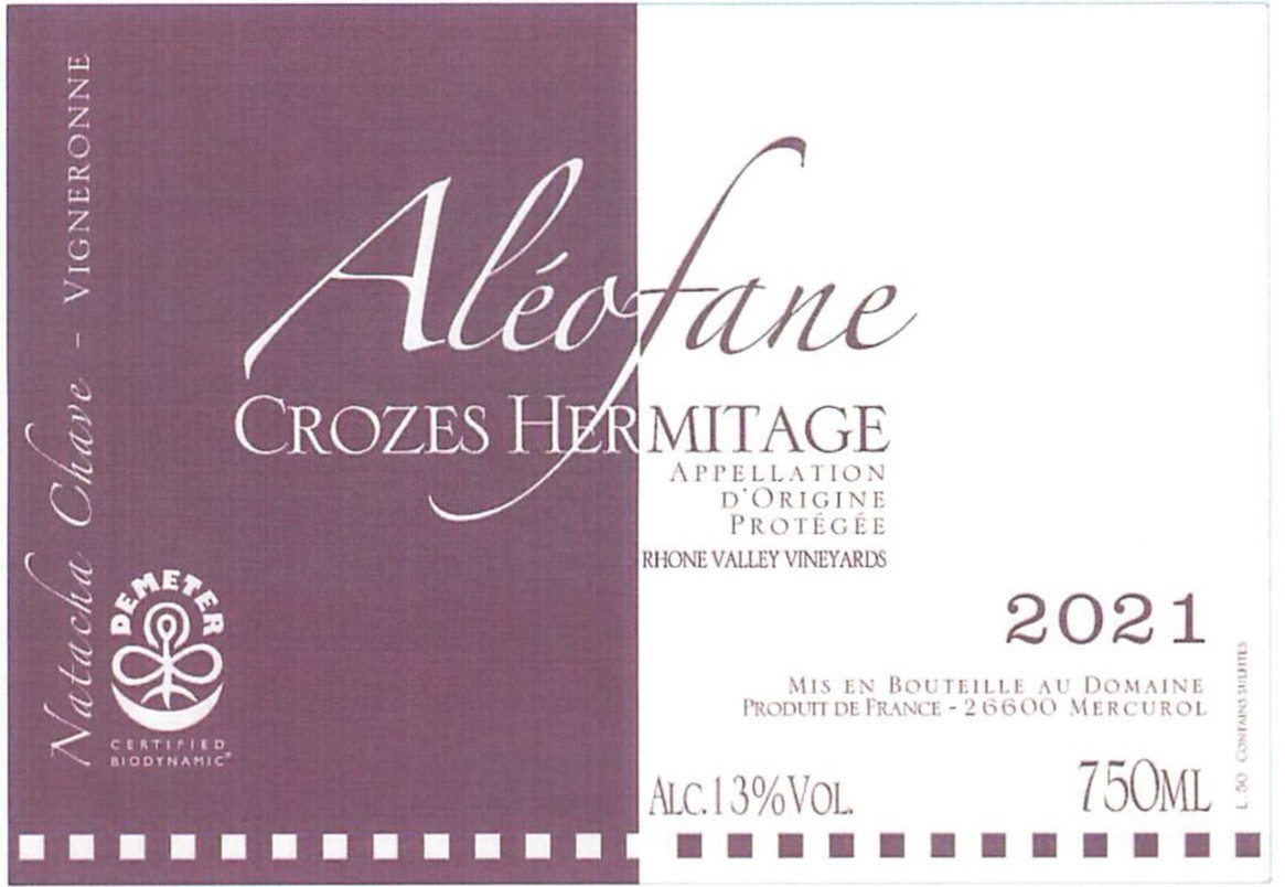 Aléofane Natacha Chave Crozes - Hermitage