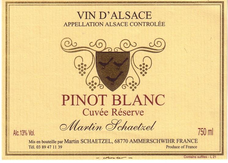 Pinot Blanc Cuvee Reserve