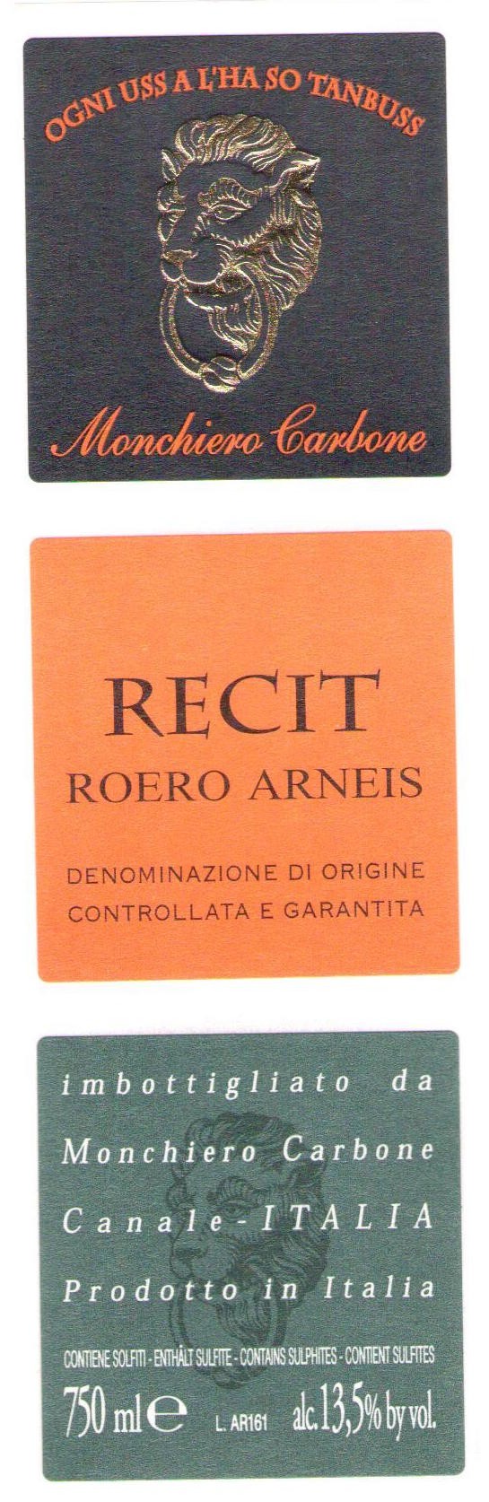 Roero Arneis Denominazione Di Origine Controllata E Garantita Recit