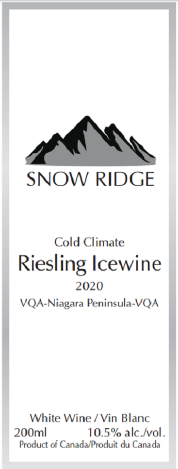 Cold Climate Riesling Icewine