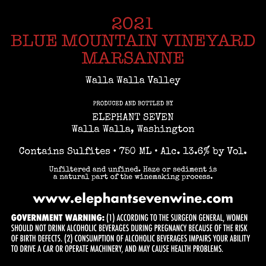 Blue Mountain Vineyard Marsanne