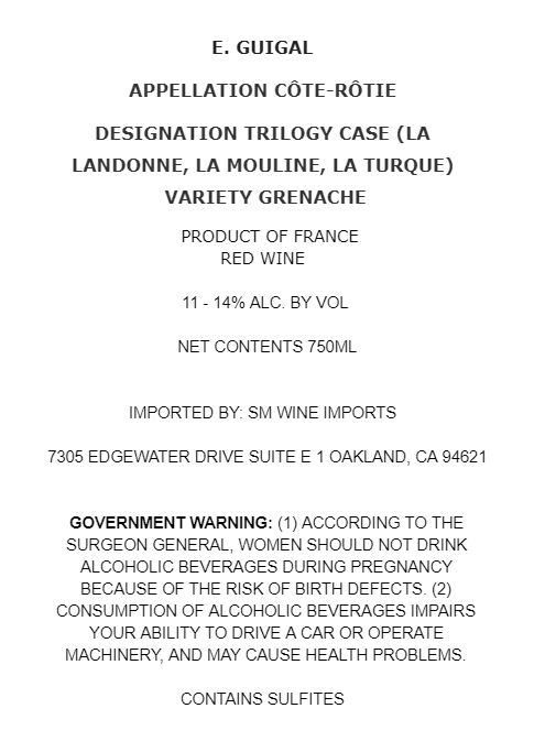 Appellation Côte - Rotie Designation Trilogy Case