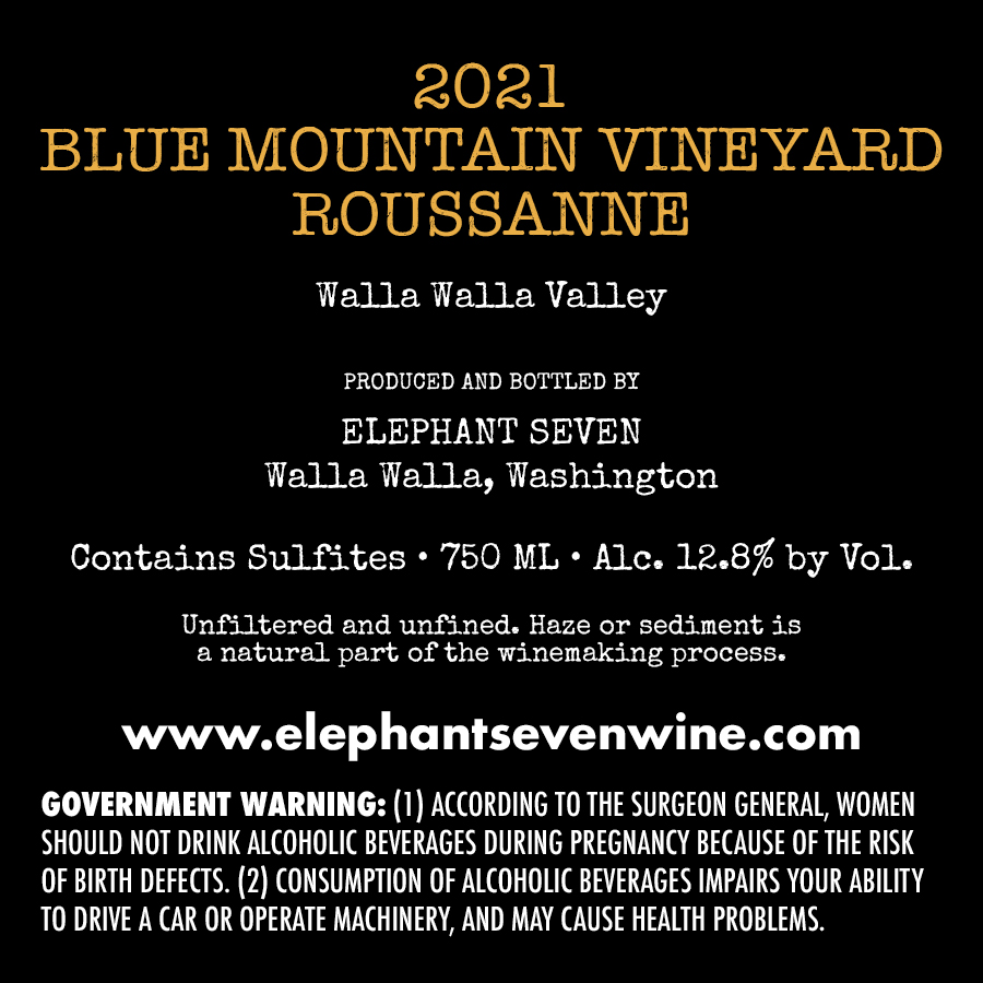 Blue Mountain Vineyard Roussanne