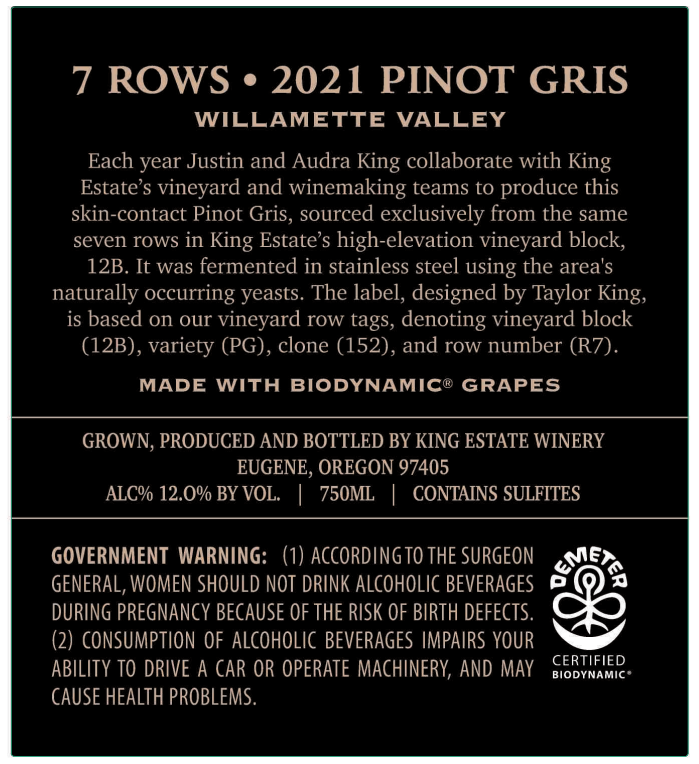 Pinot Gris Willamette Valley