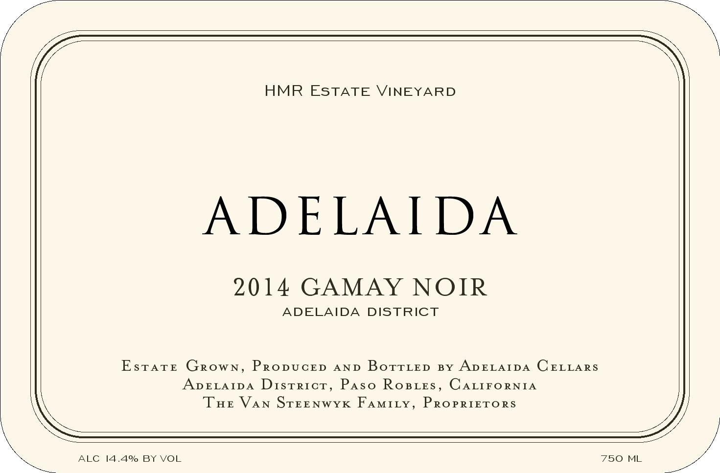 Hmr Estate Vineyard Gamay Noir