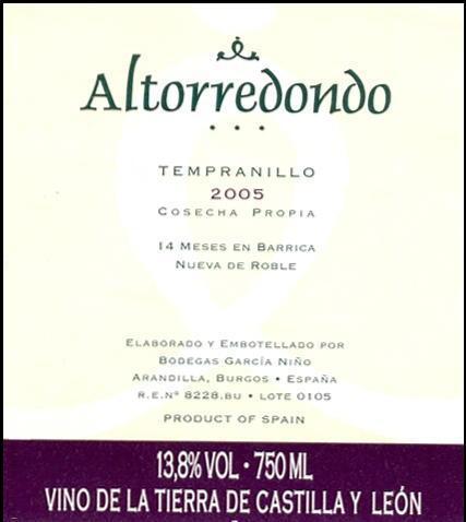 Altorredondo Tempranillo