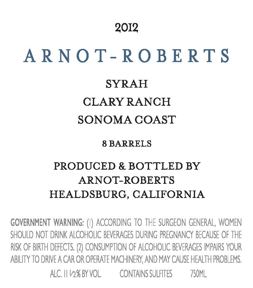 Syrah Clary Ranch