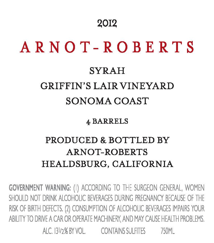 Syrah Griffin's Lair Vineyard
