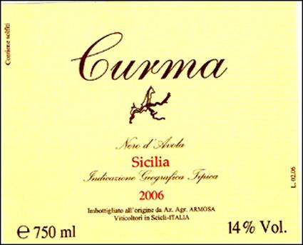 Nero D'avola Sicilia Armosa Curma