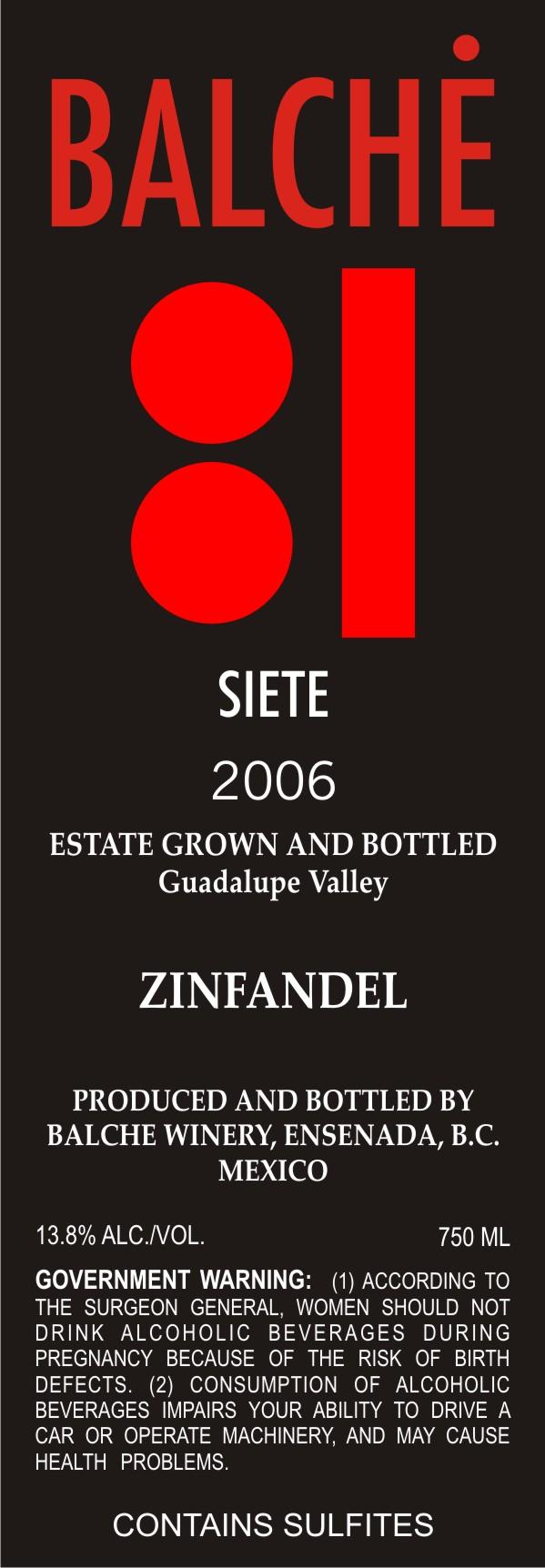 Siete Zinfandel