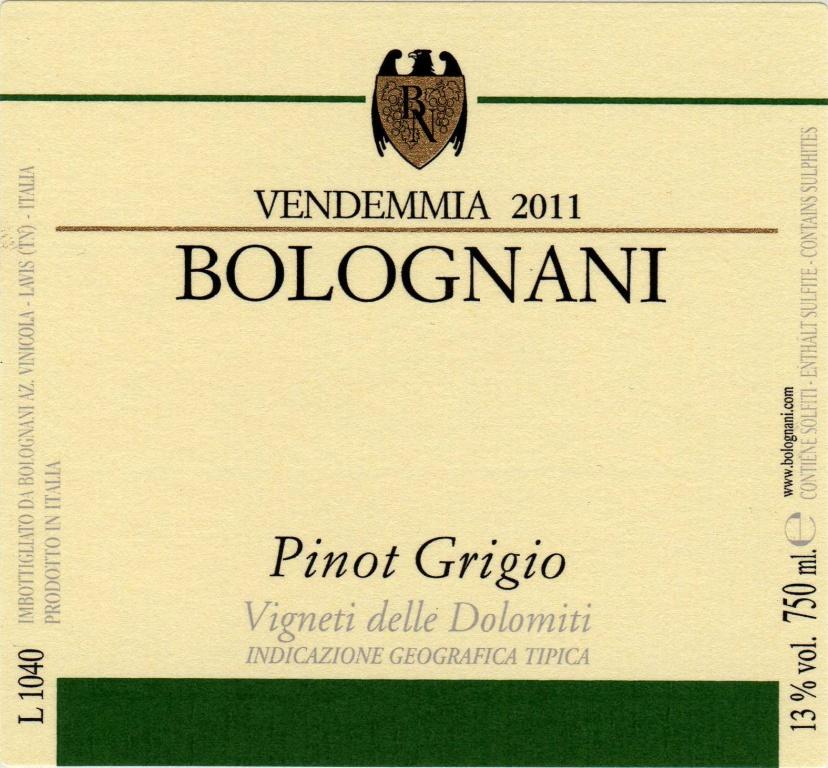 Pinot Grigio Vigneti Delle Dolomiti