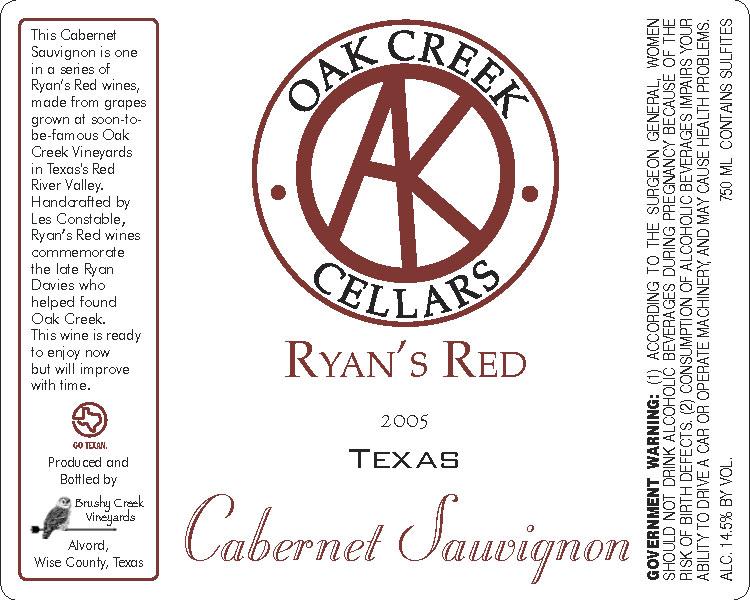 Oak Creek Cellars Ryan's Red
