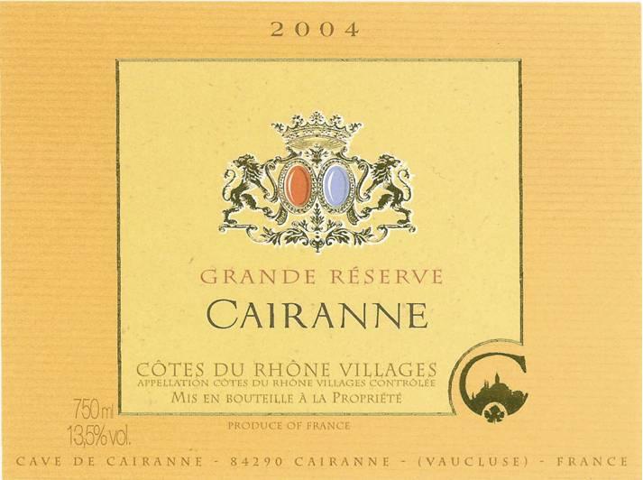 Grande Réserve Cairanne A.O.C. Côtes Du Rhône Villages Rosé Table Wine