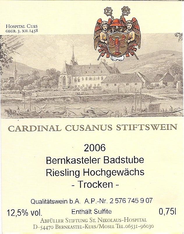 Riesling Hochgewächs Bernkasteler Badstube Trocken