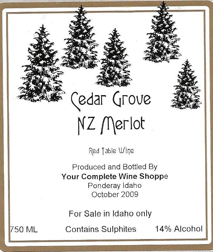 Cedar Grove Nz Merlot
