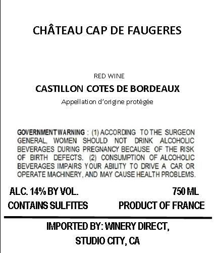 Cap De Faugeres Red Wine