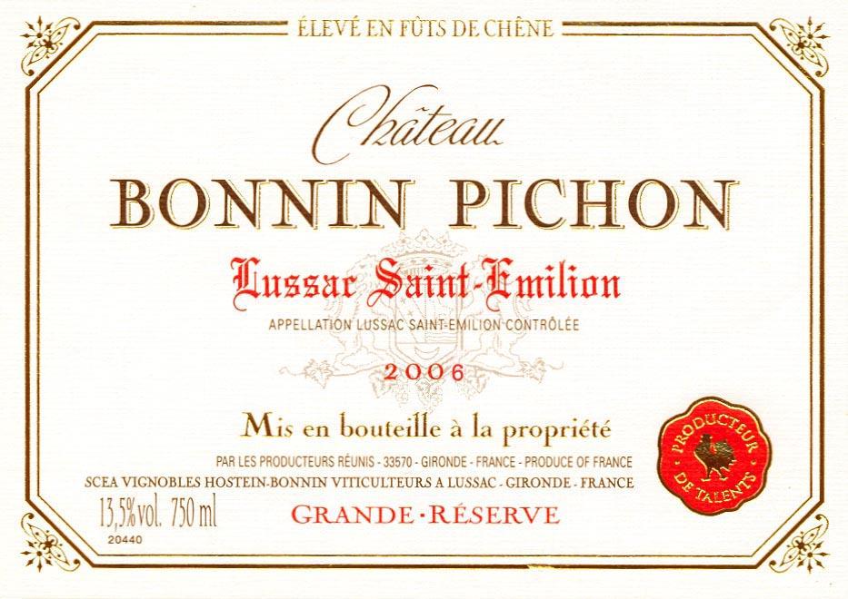Bonnin Pichon Lussac Saint - Emilion Red