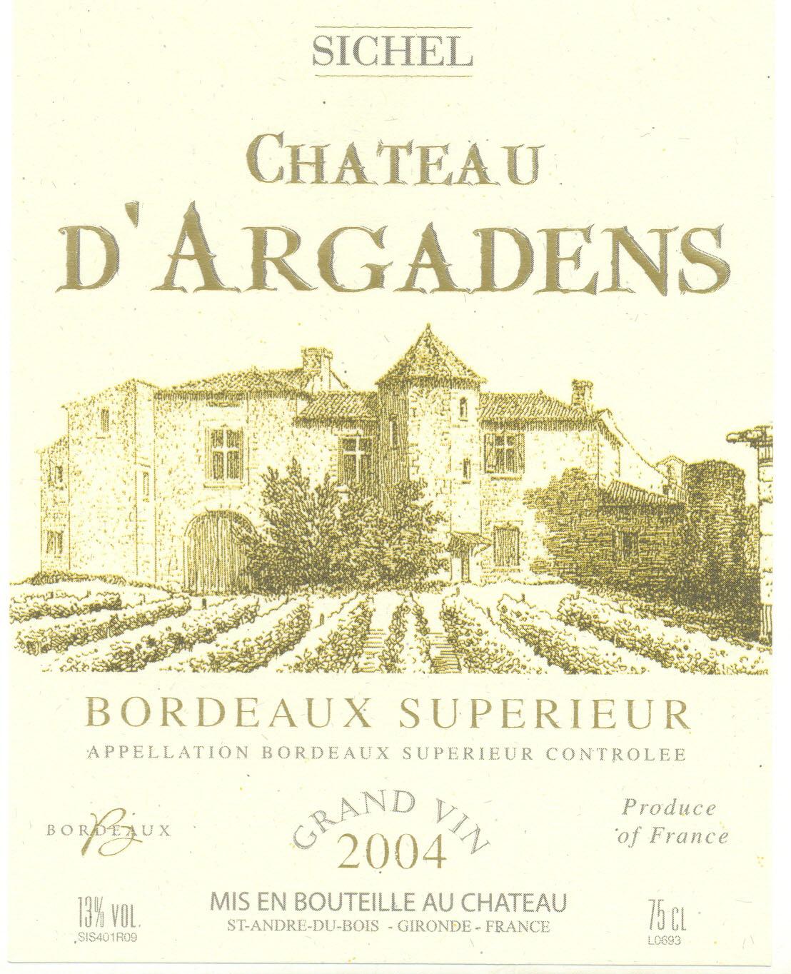 Chateau D'argadens Bordeaux Superieur