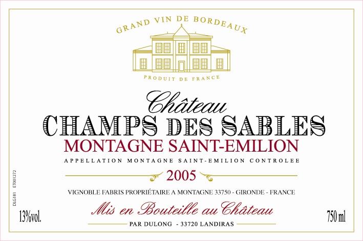 Champs Des Sables Red Wine