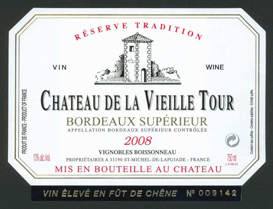 Château De La Vieille Tour Bordeaux Supérieur