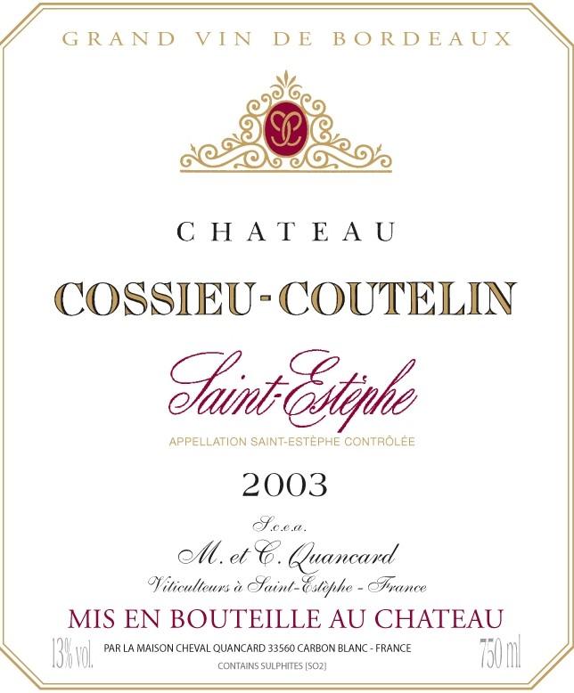 Chateau Cossieu - Coutelin Saint Estephe