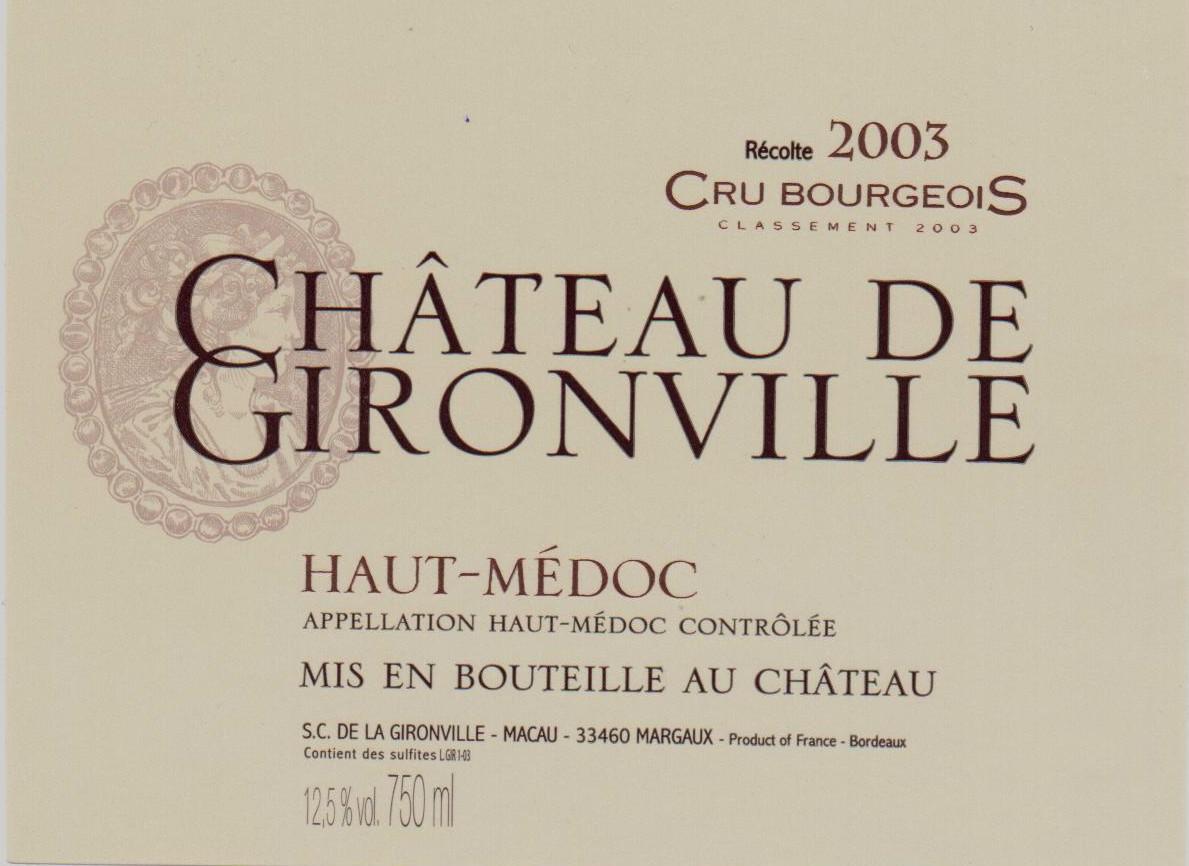 Château De Gironville Red Bordeaux Wine