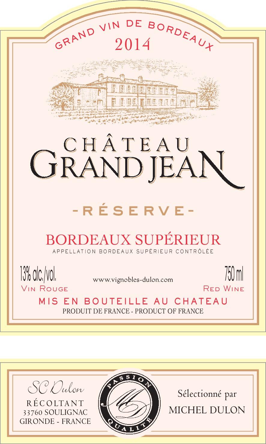 Château Grand Jean Bordeaux Supérieur