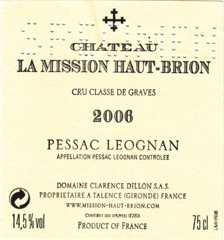 Chateau Cru Classe De Graves La Mission Haut-Brion