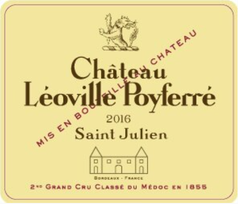 Château Léoville Poyferré 2nd Grand Cru Classé Du Médoc En 1855 2016