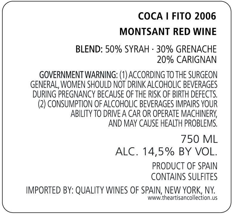 Coca I Fitó Montsant Red Wine Blend