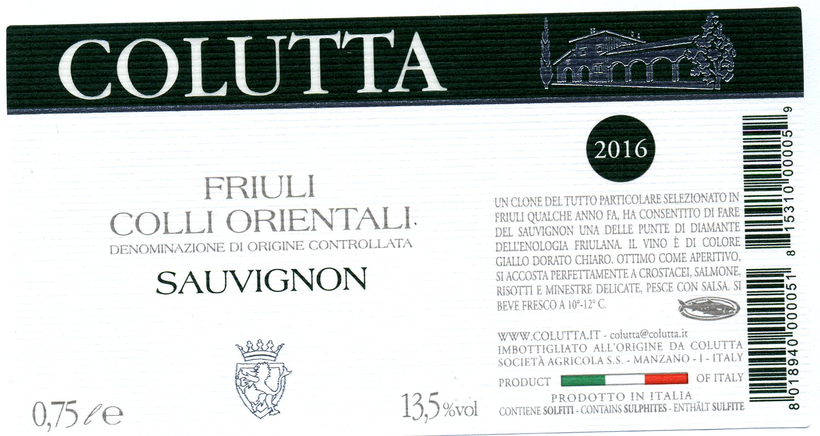 Friuli Sauvignon Colutta Colli Orientali