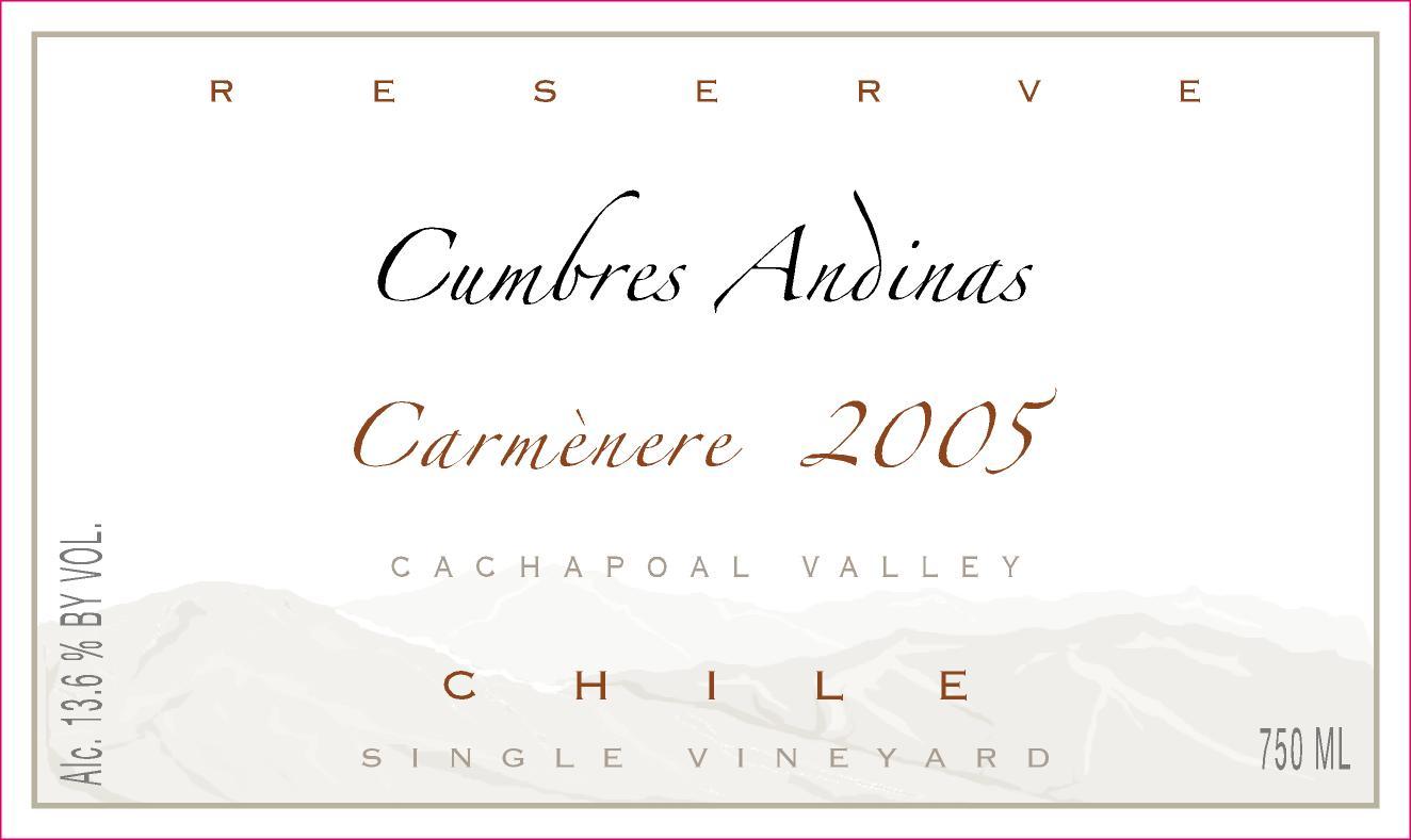 Cumbres Andinas Carmènere