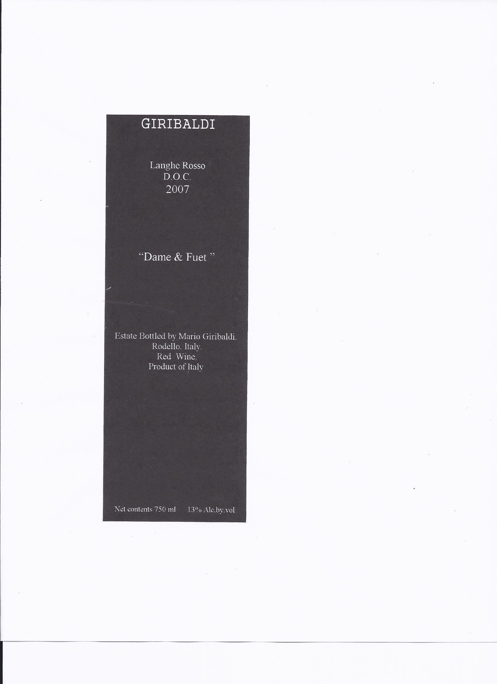 Langhe Rosso D.O.C. 'dame & Fuet'