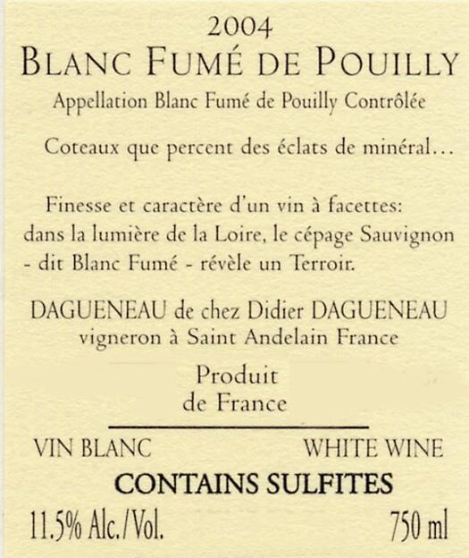 Blanc Fumé De Pouilly