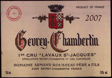 Gevrey Chambertin 1er Cru Lavaux St - Jacques