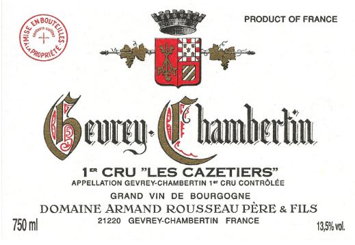 Gevrey Chambertin 1er Cru 'les Cazetiers'