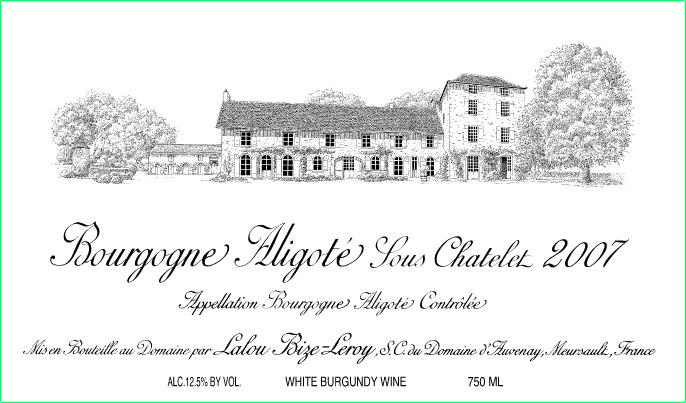 Bourgogne Aligoté Sous Chatelet