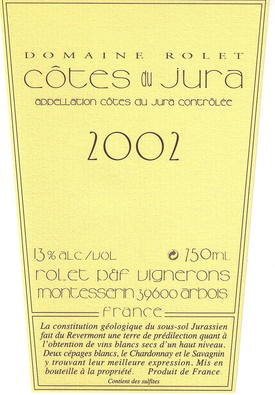 Arbois - Jura - France Côtes Du Jura Blanc